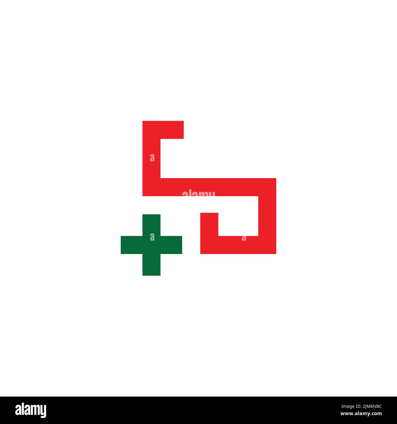 lettera sb più medico colorato logo vettore Illustrazione Vettoriale