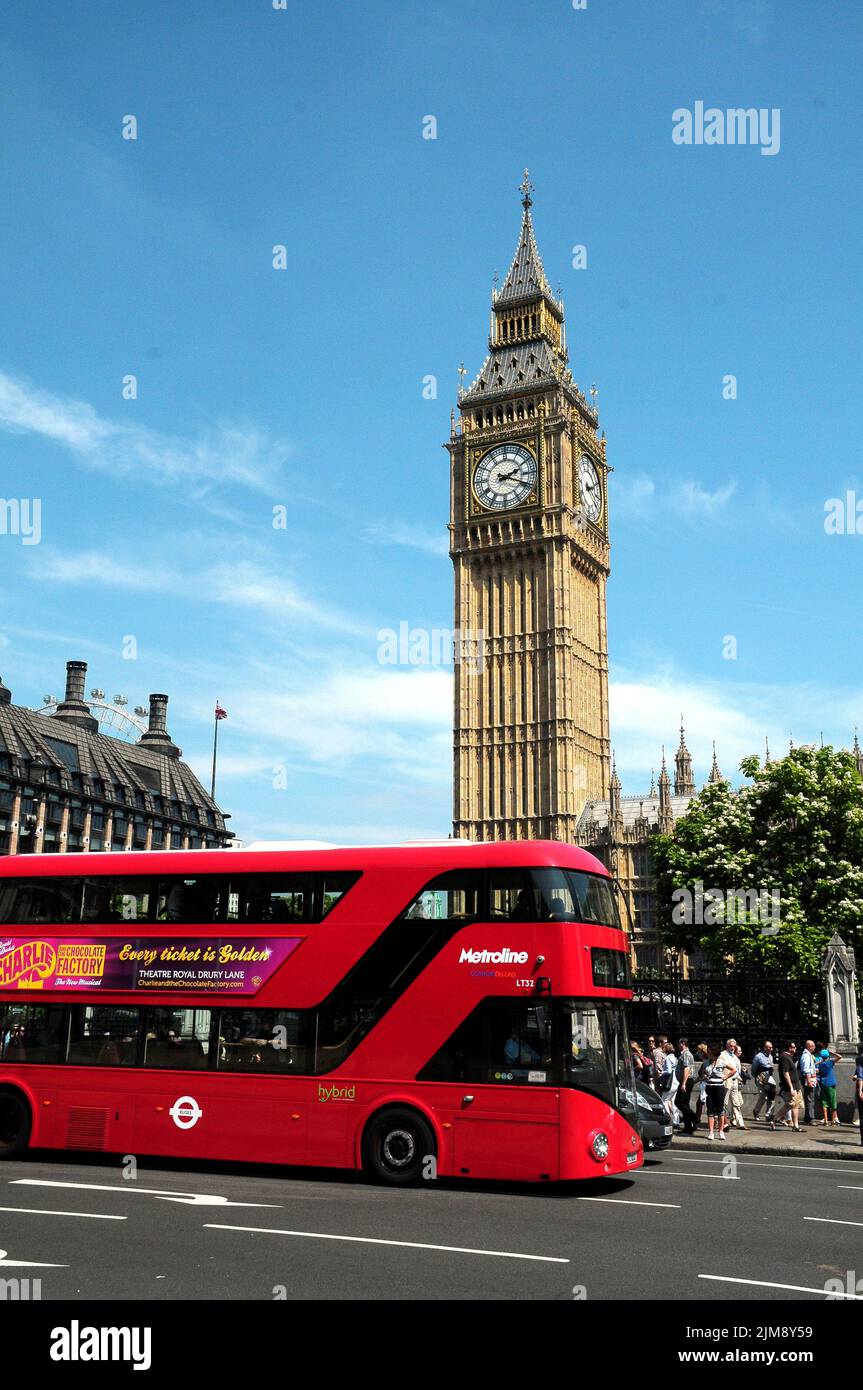 Autobus New London e Big ben Foto Stock