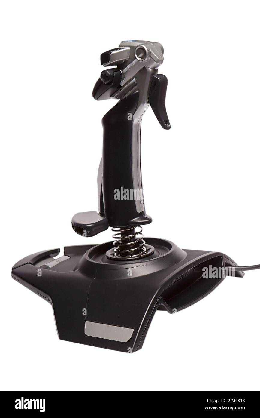 Joystick per simulatore aereo Foto Stock