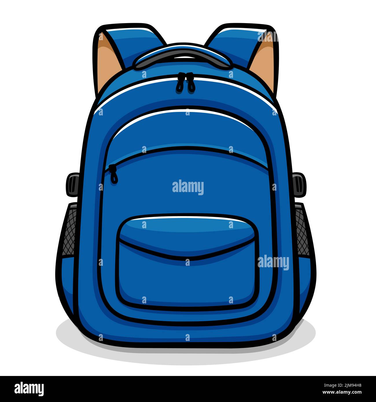 zaino blu o illustrazione isolata della borsa scolastica Illustrazione Vettoriale