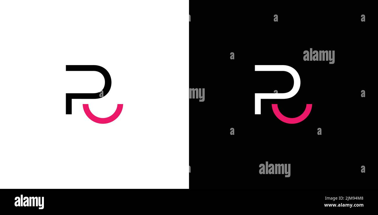 Design moderno ed unico con logo lettera R Initial Smile Illustrazione Vettoriale