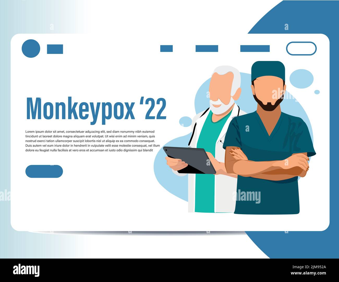 Personale medico squadra, carattere di medici e infermieri che indossa una maschera chirurgica e in piedi insieme per combattere i mali, maschi e femmine caratteri medici set cartoon flat vettore illustrazione. Illustrazione Vettoriale