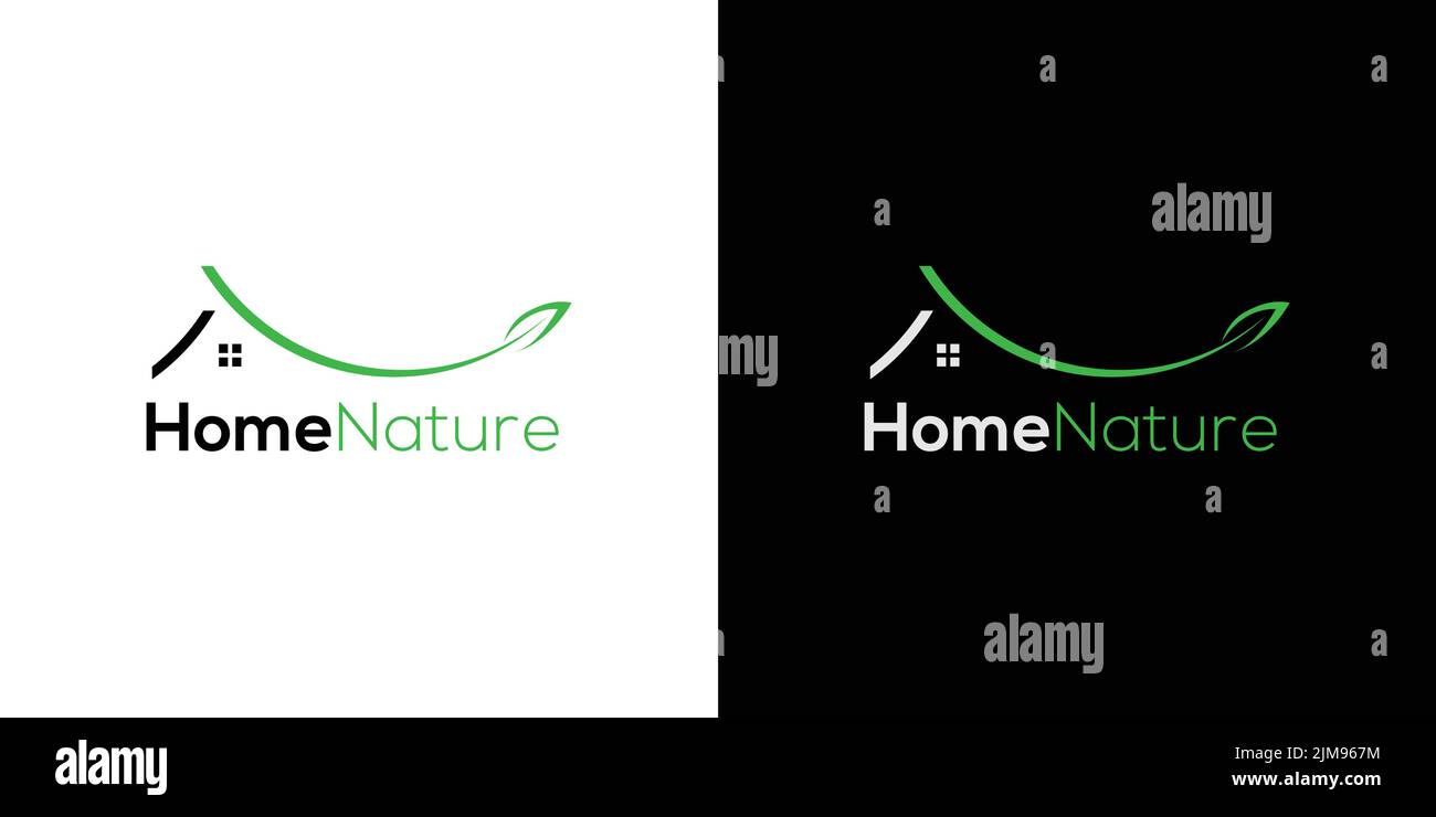 Design moderno e attraente della casa natura logo Illustrazione Vettoriale