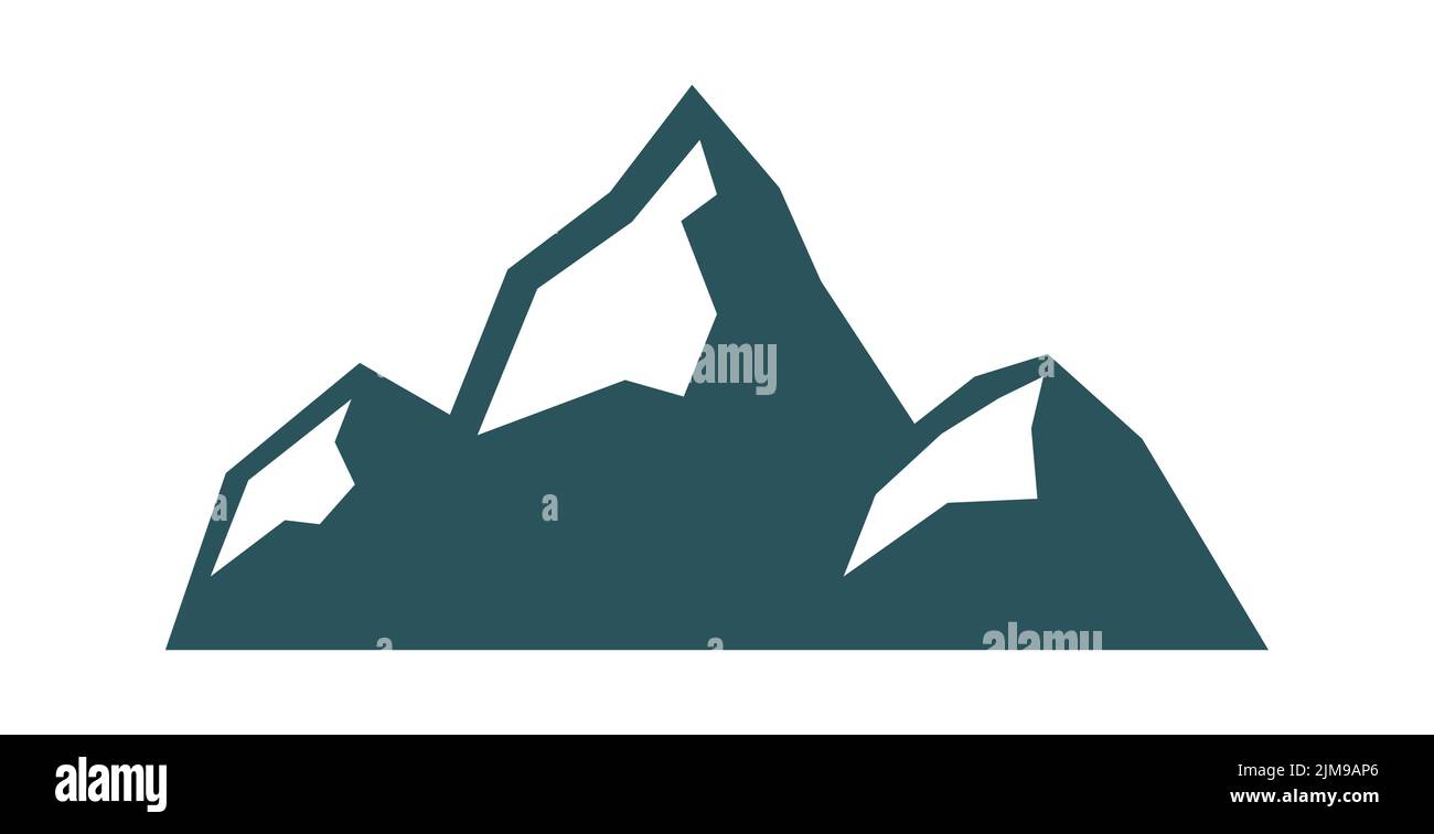 Forme di montagna. Silhouette rocciosa. Logo del campo di viaggio vettoriale. Illustrazione Vettoriale