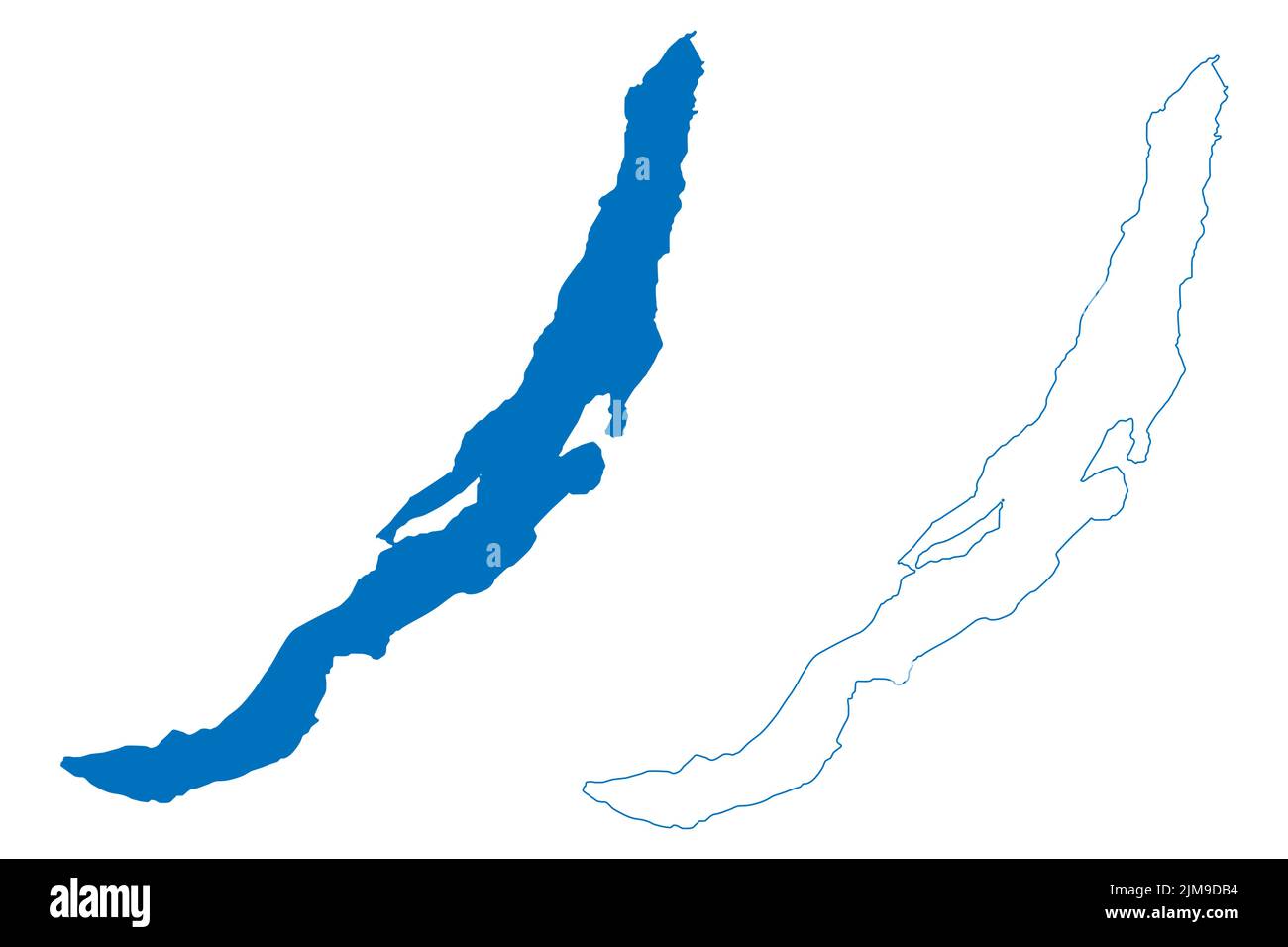 Lago Baikal (Russia, Federazione Russa, Siberia) illustrazione vettoriale, schizza mappa Baykal Illustrazione Vettoriale