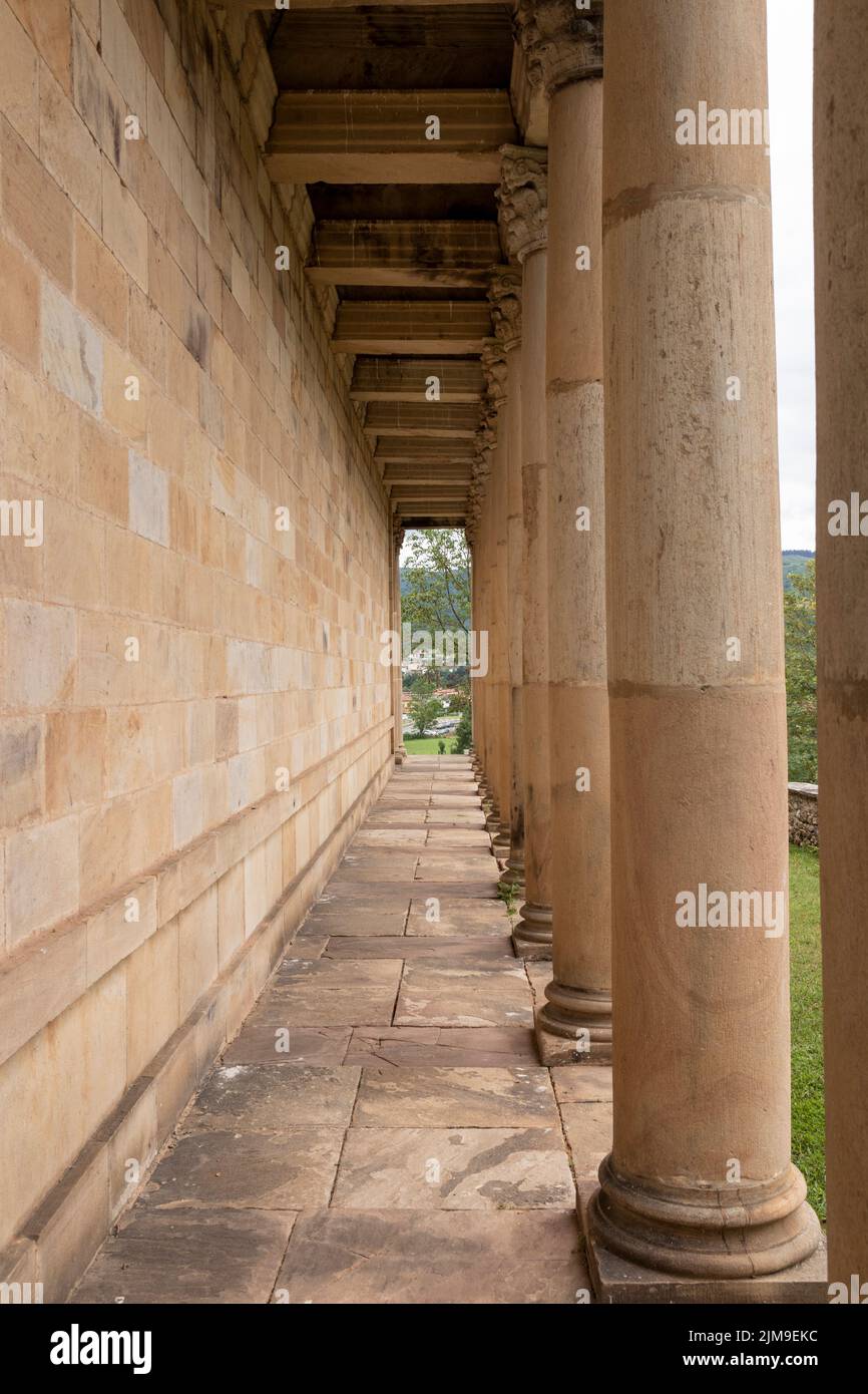 hermitage di colonne nel villaggio di las fraguas nel nord della spagna Foto Stock