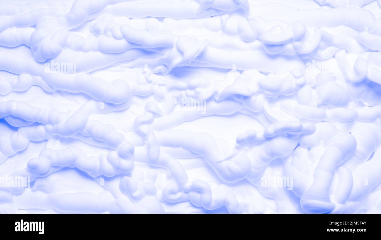 bianco schiuma astratto sfondo blu crema illuminata Foto Stock