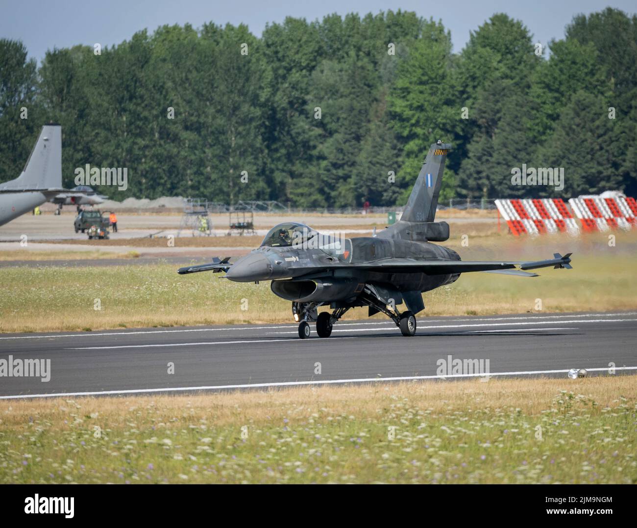 Grecia, forze aeree elleniche F-16 Fighting Falcon, Zeus Demo Team al Royal International Tattoo Foto Stock