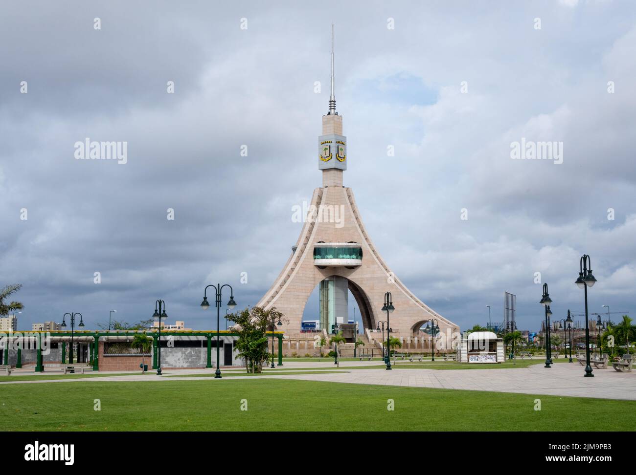 Torre della libertà in Guinea Equatoriale Bata EG Foto Stock