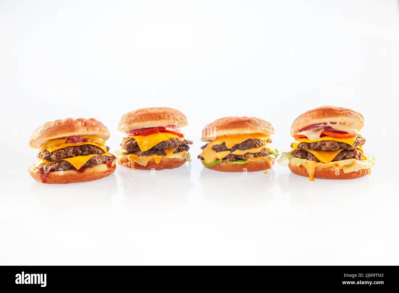 Brioche hamburger ciambelle farine Foto Stock