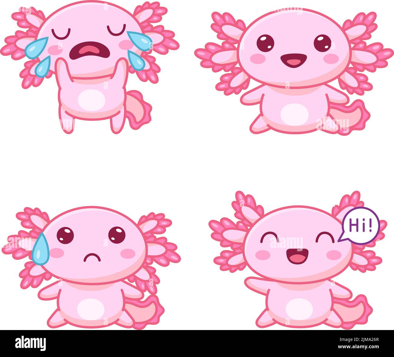 Set di personaggio drago cartoon che esprime emozioni diverse Illustrazione Vettoriale