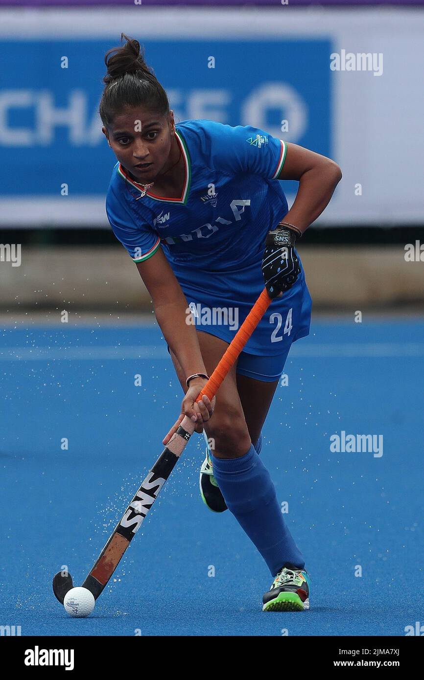 JYOTI dell'India durante il Women's Hockey Pool Una partita tra Ghama e l'India il giorno uno dei Giochi del Commonwealth all'Università di Birmingham Hockey & Squash Center, Birmingham, Inghilterra venerdì 29th luglio 2022. (Credit: Mark Fletcher | MI News) Credit: MI News & Sport /Alamy Live News Foto Stock