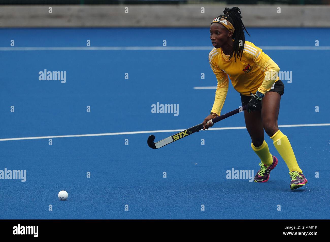 Adizatu SULEMANA del Ghana durante il Women's Hockey Pool Una partita tra Ghama e India il giorno uno dei Giochi del Commonwealth all'Università di Birmingham Hockey & Squash Center, Birmingham, Inghilterra Venerdì 29th luglio 2022. (Credit: Mark Fletcher | MI News) Credit: MI News & Sport /Alamy Live News Foto Stock