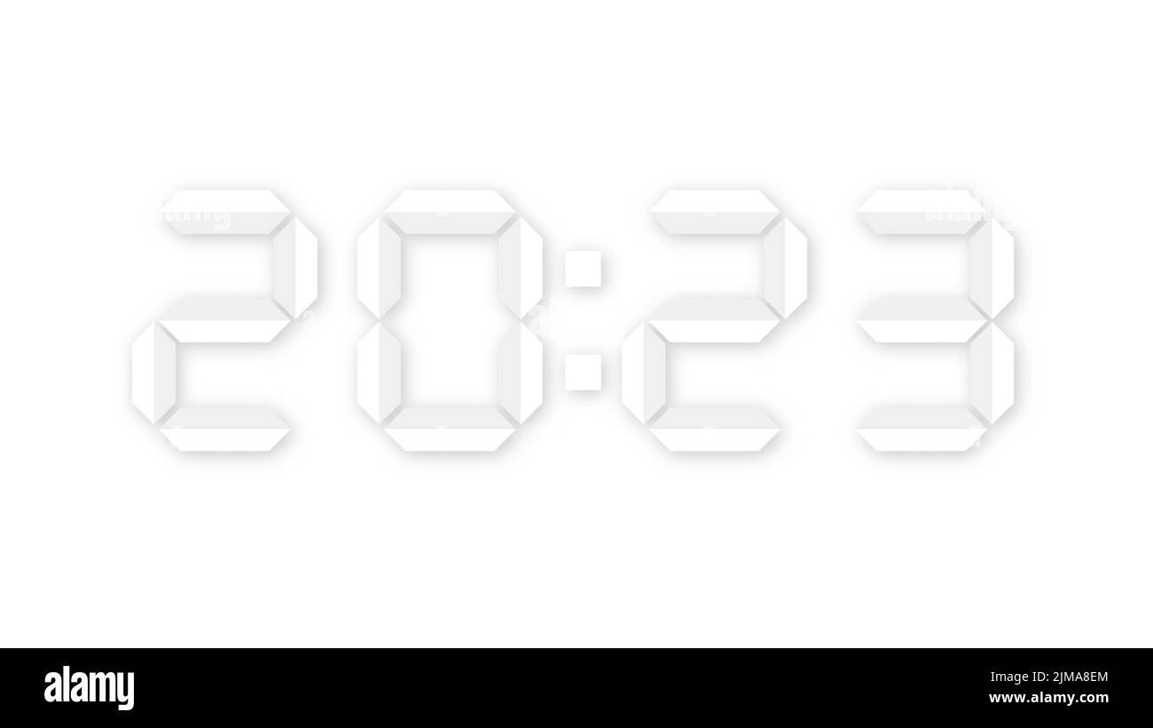 Biglietto di auguri cartaceo con testo 2023. Stile Origami, illustrazione vettoriale Illustrazione Vettoriale