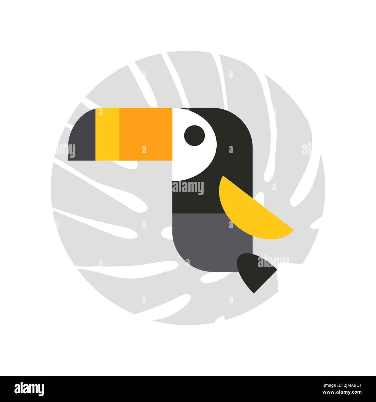 Illustrazione vettoriale del logo Toucan. Icona colorata di uccello. Illustrazione Vettoriale