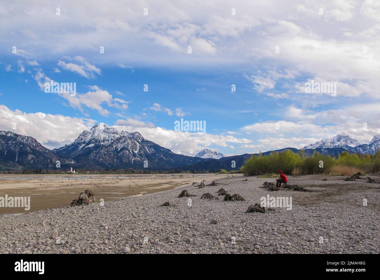 Paesaggio in Baviera - Lago di Forggensee - AllgÃ¤u Foto Stock