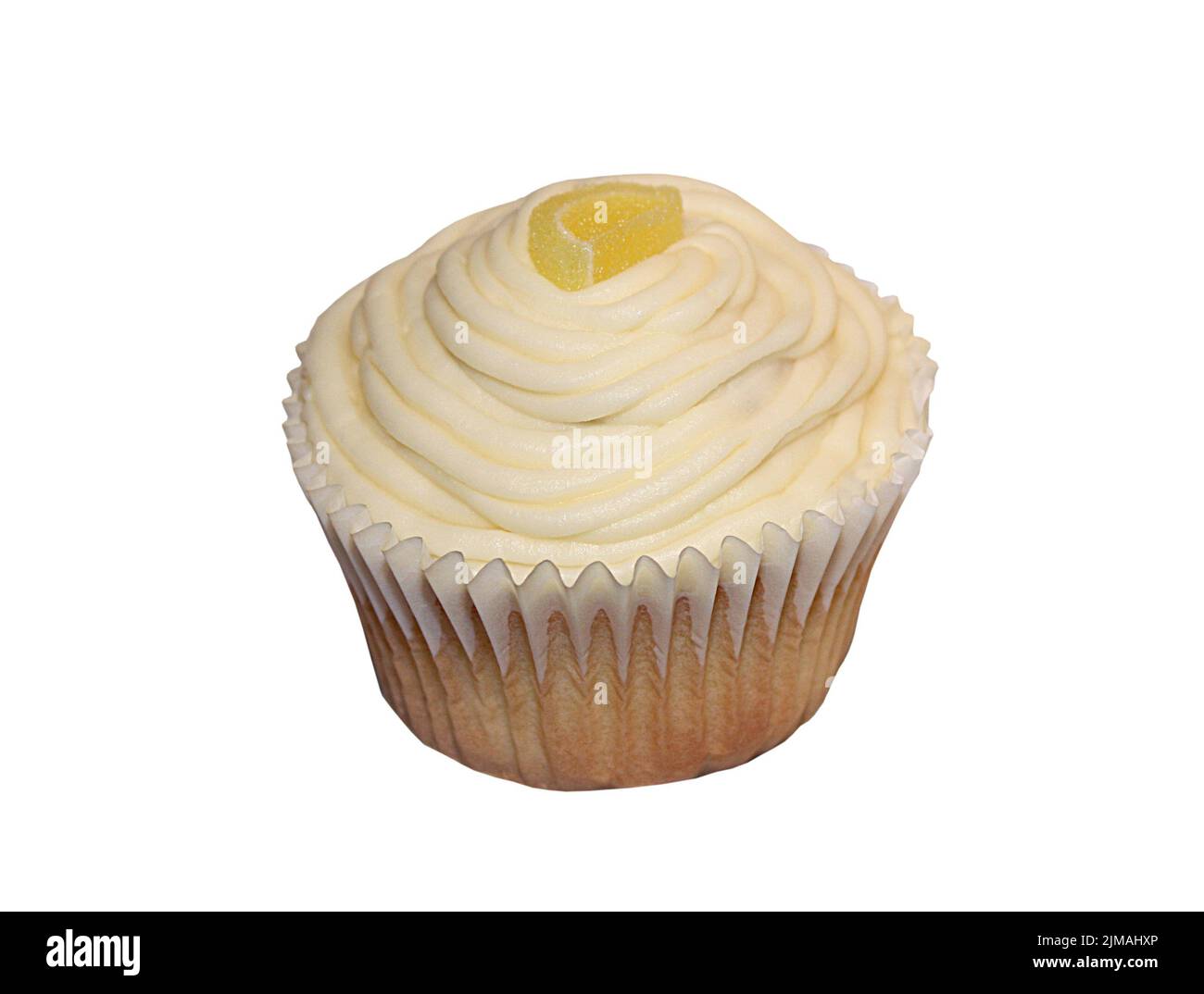 Una deliziosa torta Iced Muffin Cup aromatizzata al limone. Foto Stock