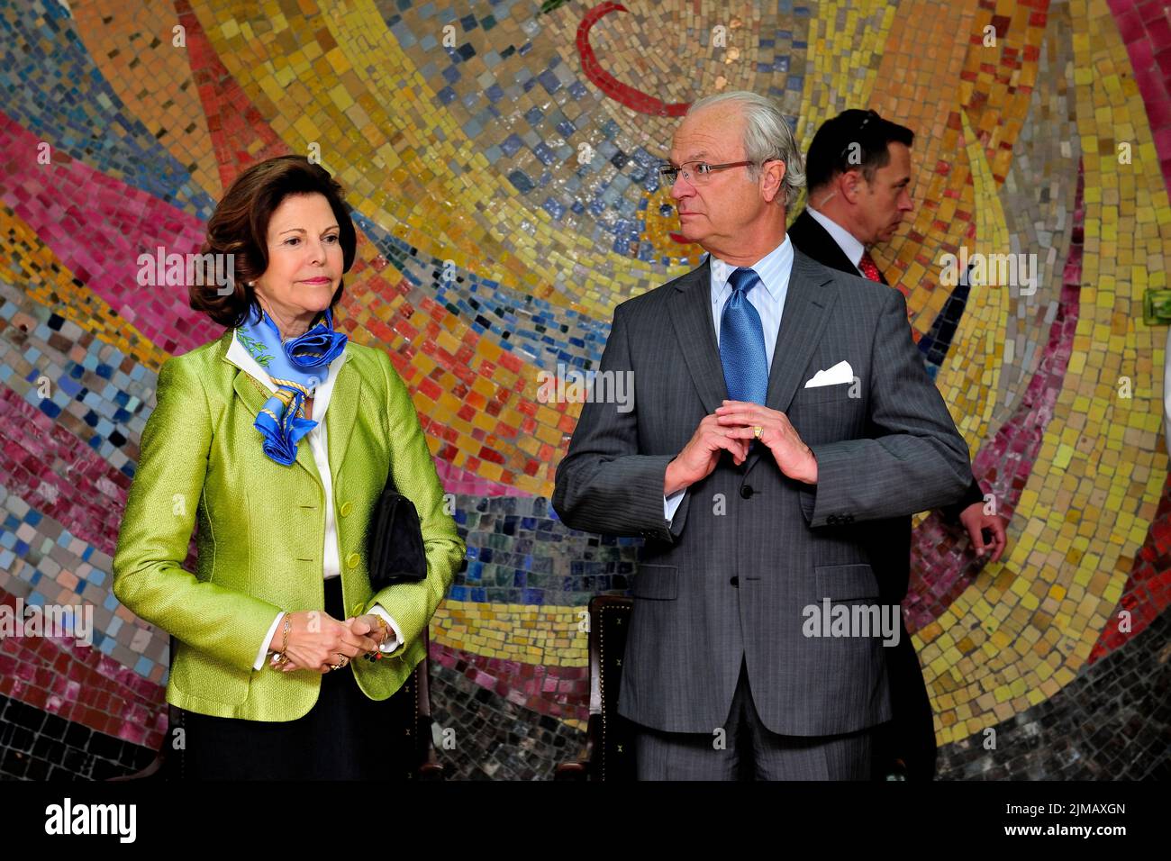 Regina Silvia Re Carl XVI Gustaf di Svezia e Regina Silvia di Svezia foto Kazimierz Jurewicz Foto Stock