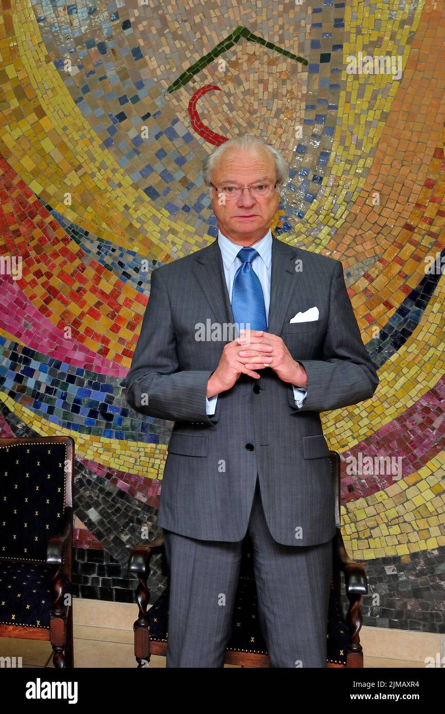 Re Carlo XVI Gustaf di Svezia e Regina Silvia di Svezia foto Kazimierz Jurewicz Foto Stock