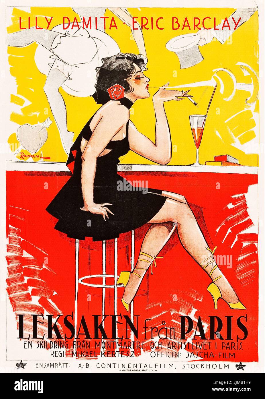 Leksaken från Paris - Red Heels (AB Continental Films, 1925). Titolo originale Das Spielzeug von Paris. Poster del film svedese. Eric Rohman. Lily Damita, Eric Barclay. Foto Stock