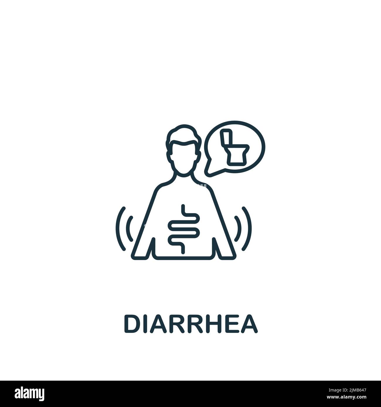 Icona diarrea. Icona di allergia semplice monocromatica per modelli, web design e infografiche Illustrazione Vettoriale