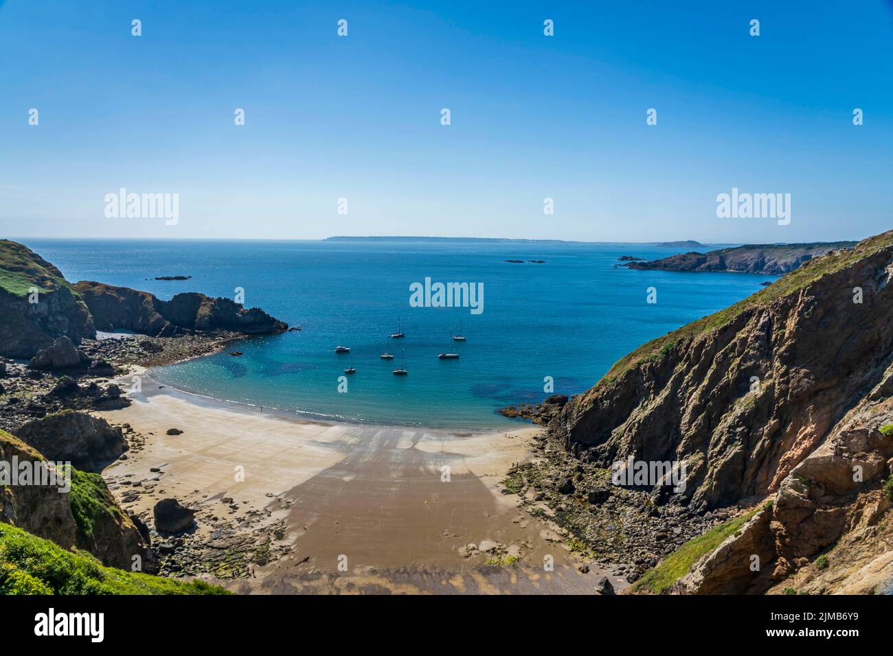 Grand Greve Bay, Sark Foto Stock