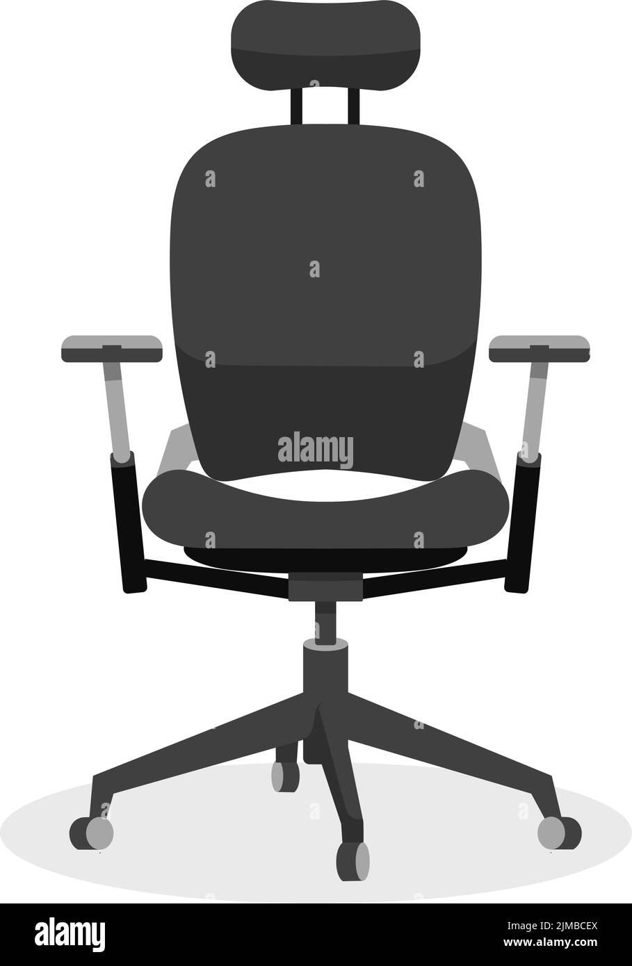 Sedia per ufficio sfondo isolato nero.Vector illustration.Comfortable posto per ufficiale sano.Boss sedia.sedile moderno per lavoro Illustrazione Vettoriale