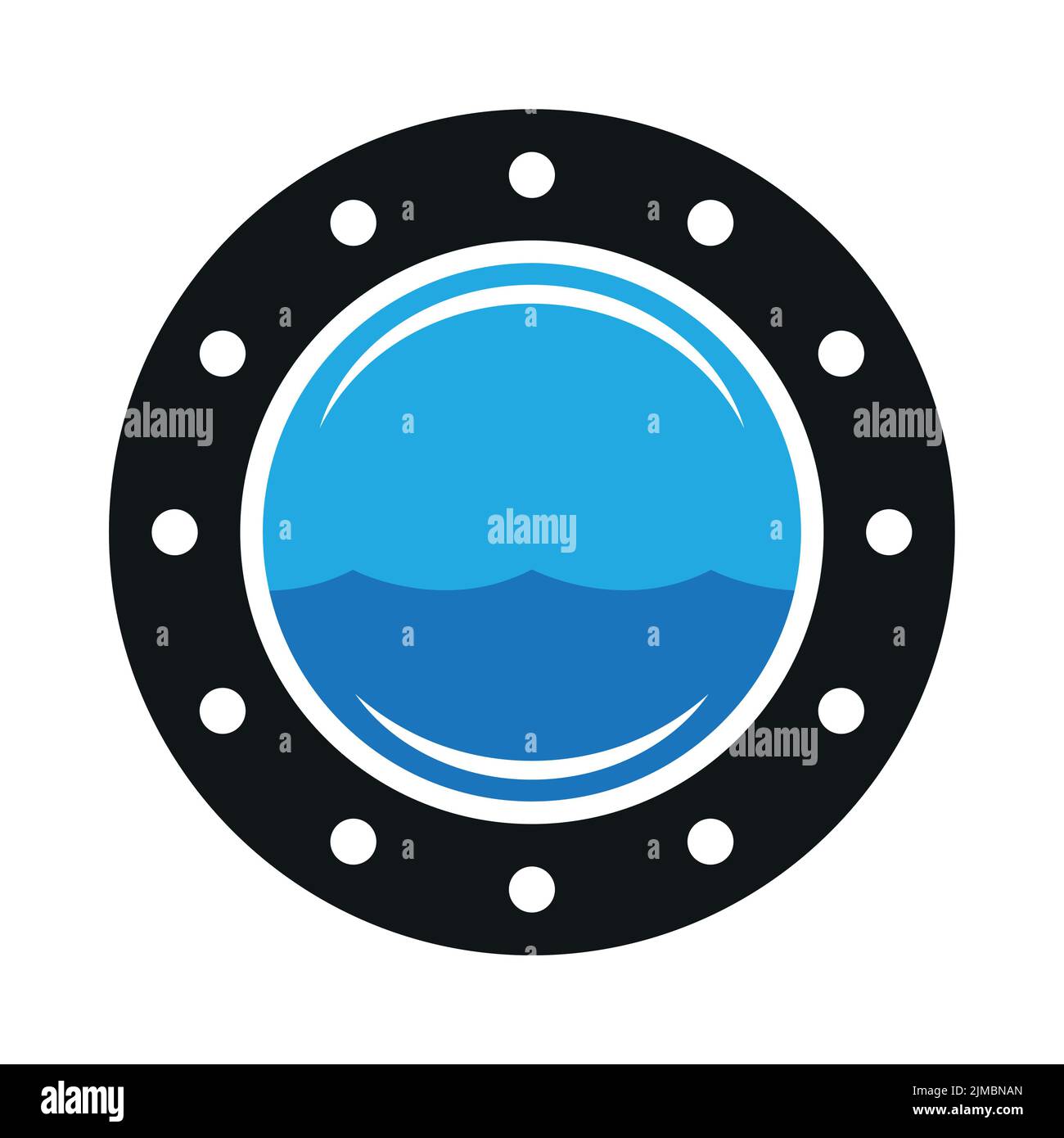 icona porthole con vista mare vacanza marina design Illustrazione Vettoriale