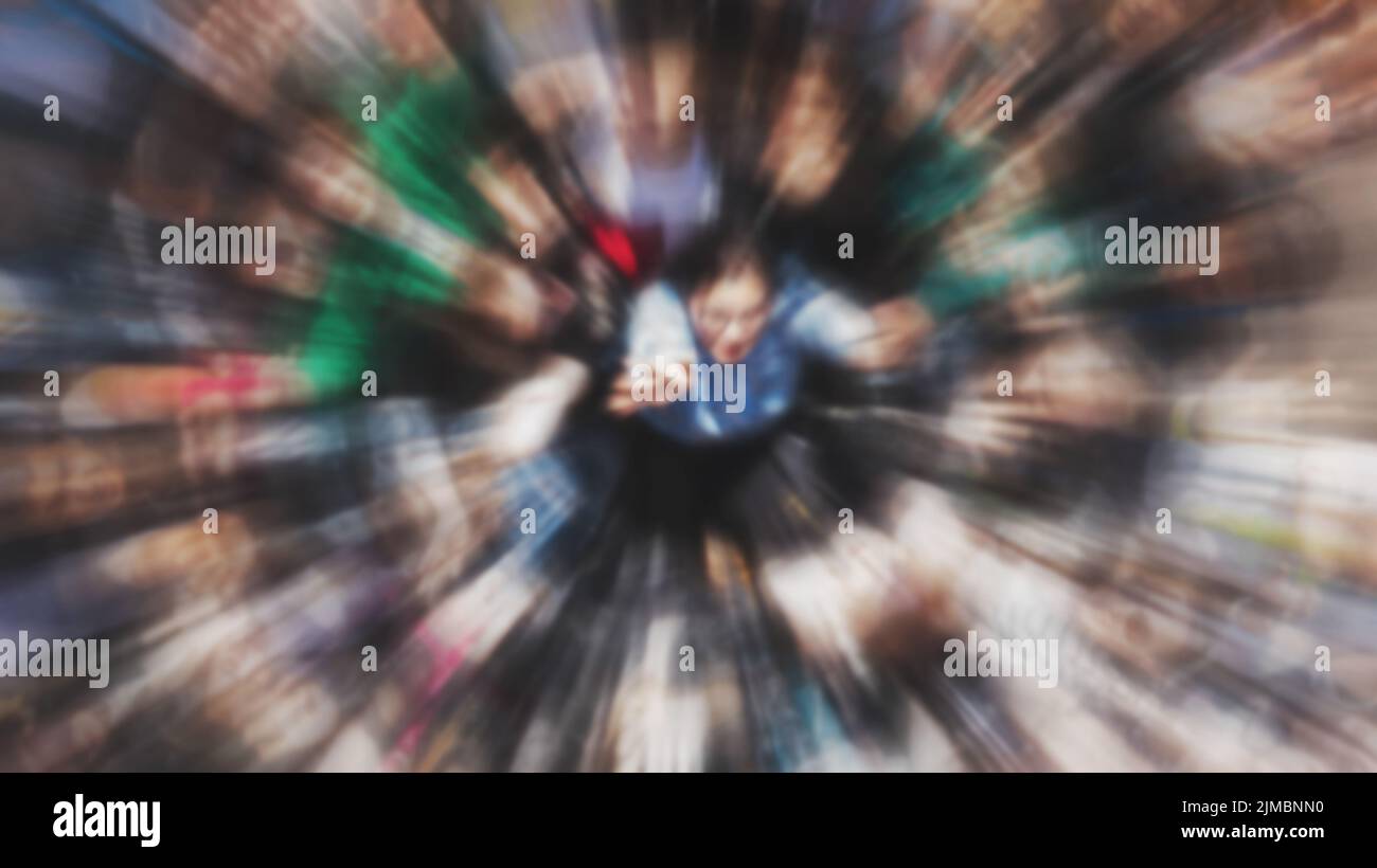 Gruppo di persone Team Diversity concetto sorridente Radial Blur. Foto di alta qualità Foto Stock