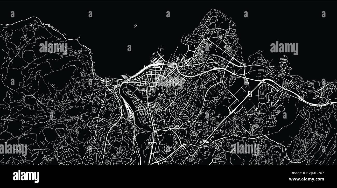 Mappa urbana vettoriale di Trondheim, Norvegia, Europa Illustrazione Vettoriale