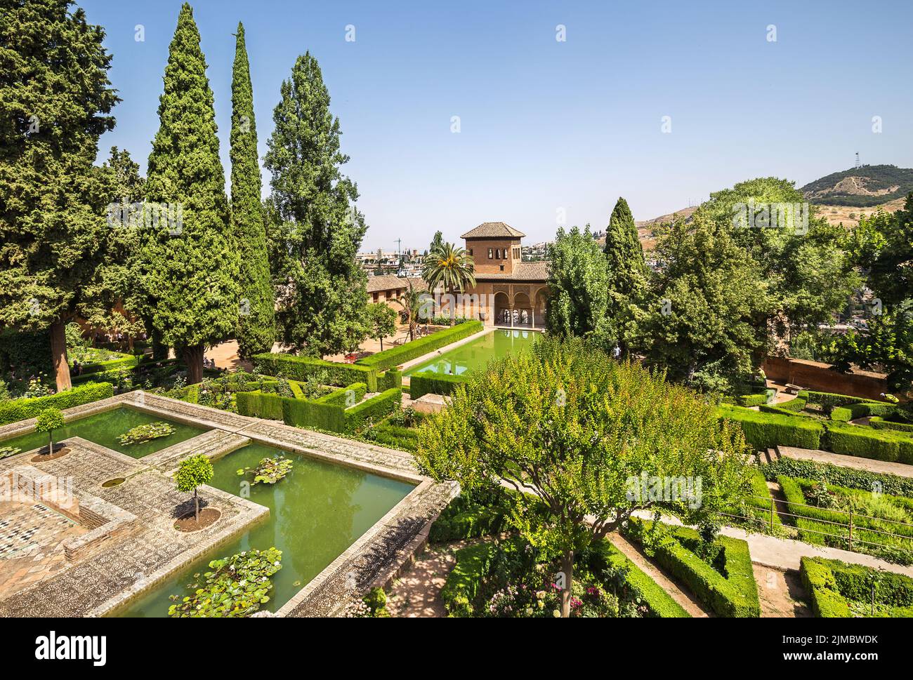 Giardini dell'Alhambra di Granada, Spagna Foto Stock