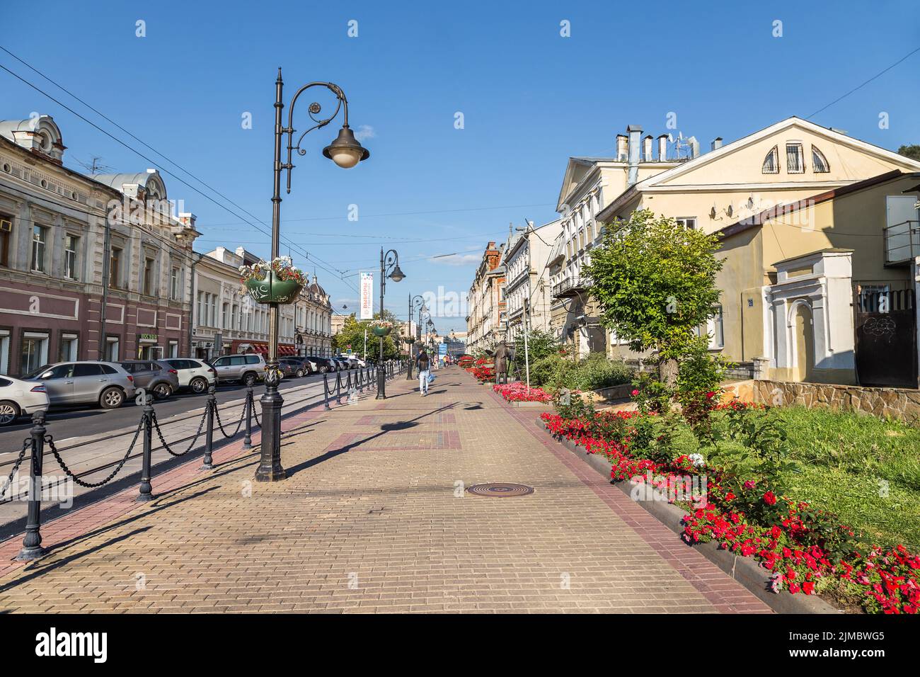 Strada turistica nel centro di Nizhny Novgorod Foto Stock