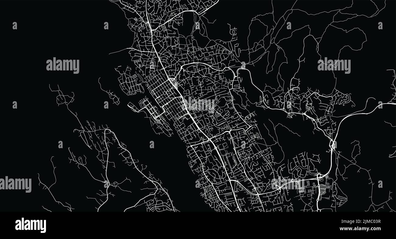 Mappa urbana vettoriale della città di Haugesund, Norvegia, Europa Illustrazione Vettoriale