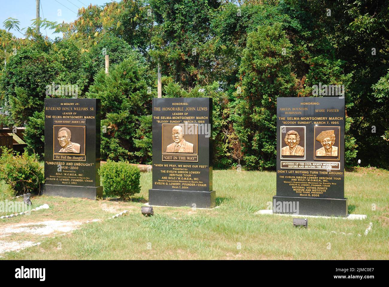 Il Bloody Sunday Memorial, a Selma, Alabama, onora coloro che sono stati uccisi nella prima marcia dei diritti civili con Martin Luther King da Selma a Montgomery Foto Stock