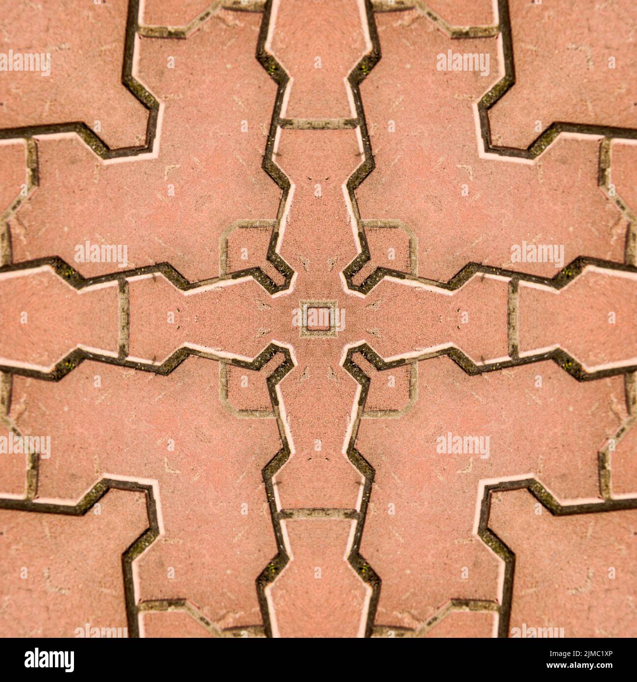 Lastre per pavimentazione - motivo texture bksshovnaya. Disegno da una foto di lastre di pavimentazione in terracotta. Foto Stock
