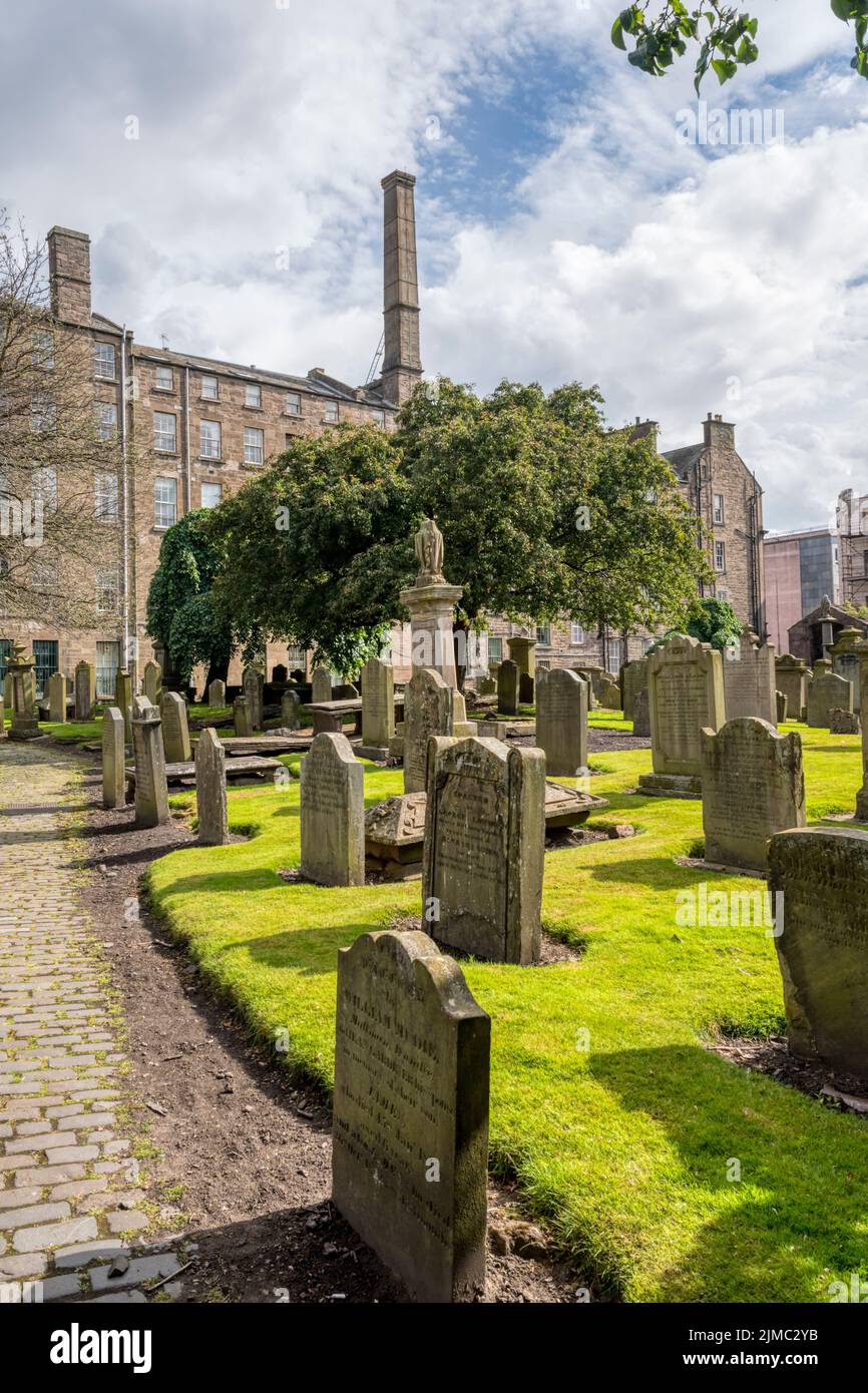 Howff Cemetery nel centro di Dundee, Scozia. Foto Stock