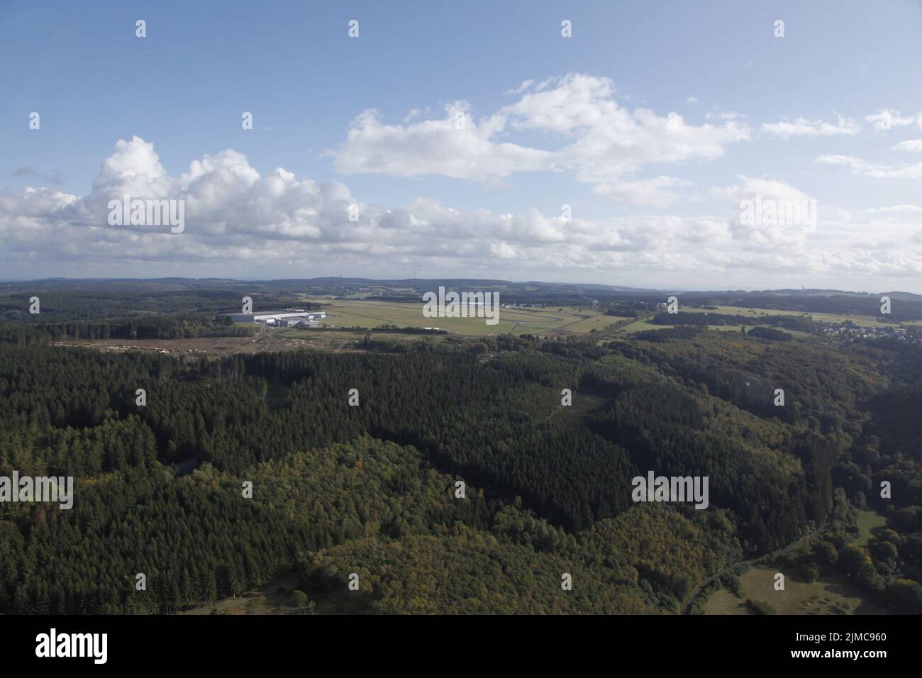 Foto aerea dell'Aeroporto di Siegerland Foto Stock