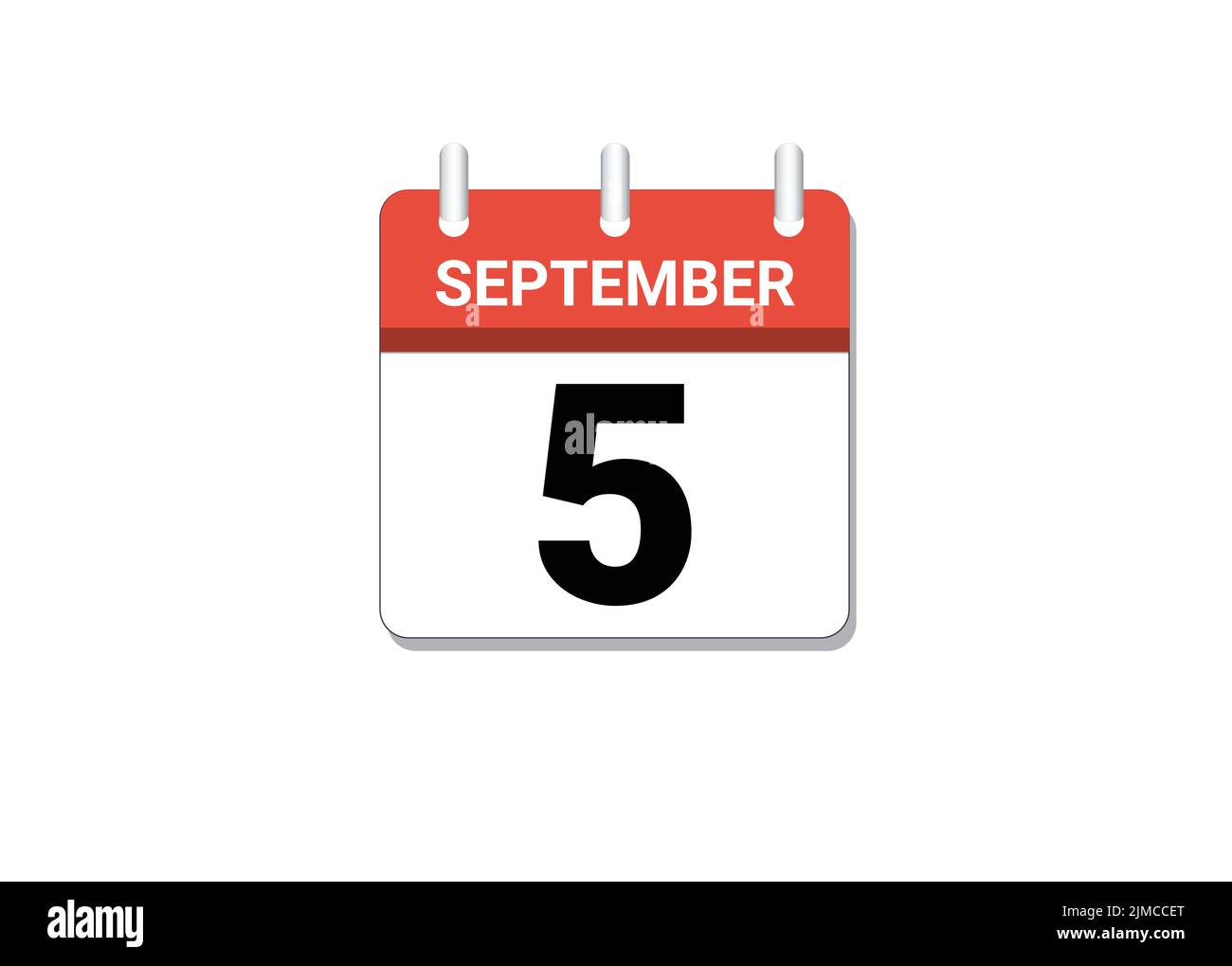 Settembre, 5th calendario icona vettore, concetto di calendario, attività e compiti Illustrazione Vettoriale