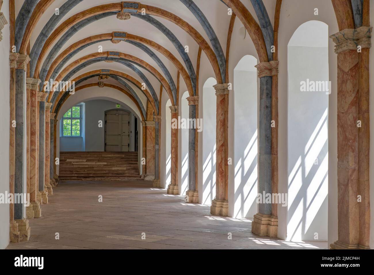 Chiostro, monastero di Corvey, Höxter, Renania settentrionale-Vestfalia, Germania, Europa Foto Stock