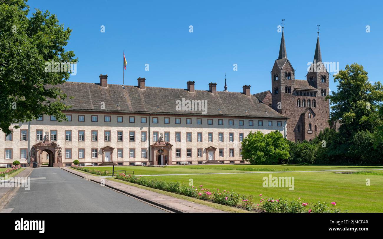 Monastero di Corvey, Höxter, Renania settentrionale-Vestfalia, Germania, Europa Foto Stock