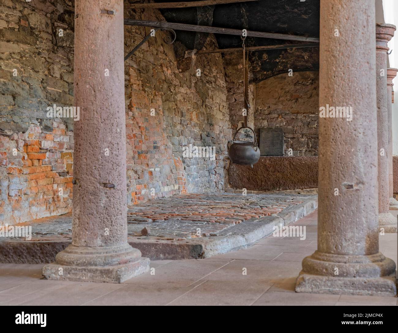 Ex zona di cottura, monastero di Corvey, Hoexter, Renania settentrionale-Vestfalia, Germania Foto Stock