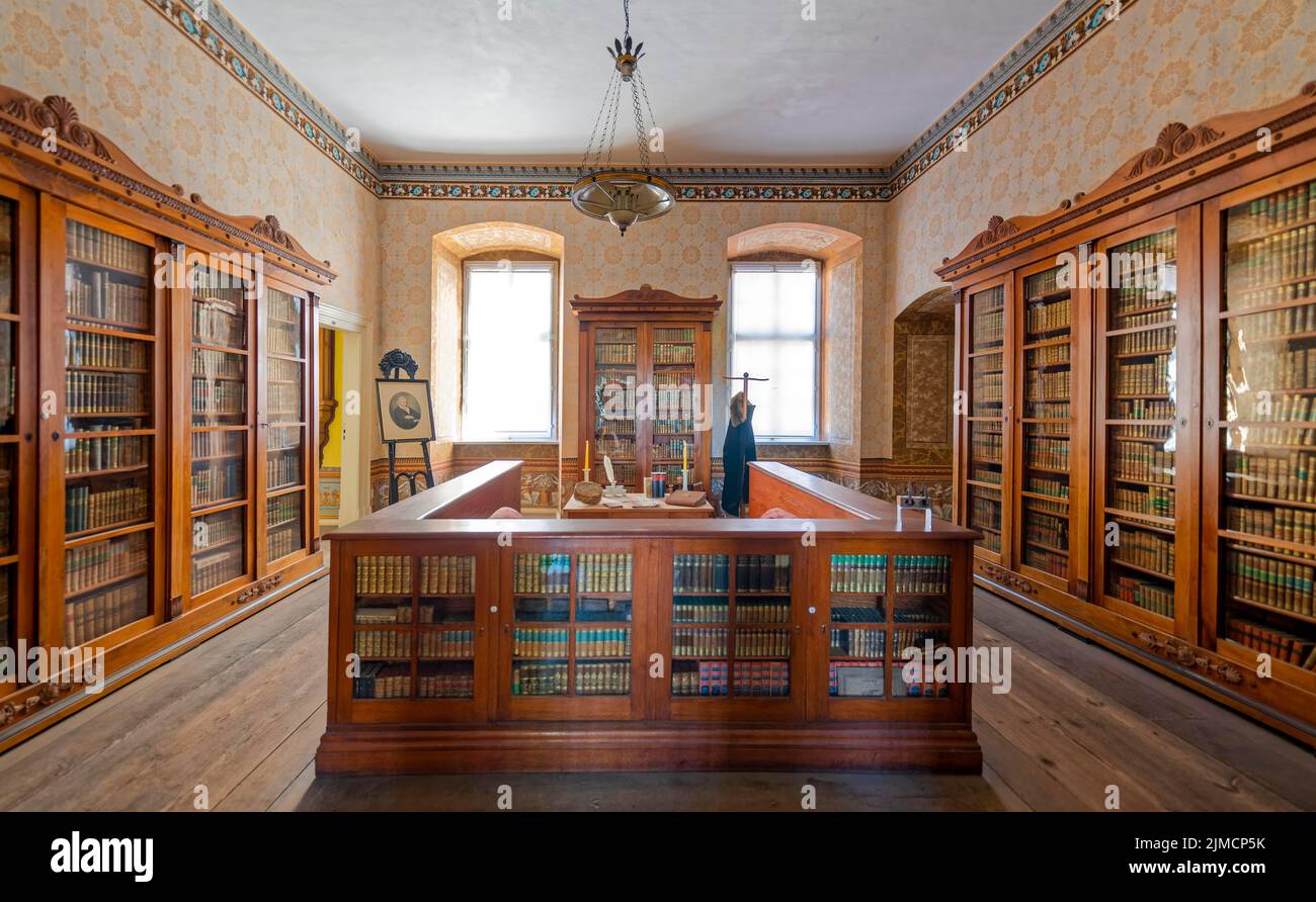 Biblioteca regnante, Monastero di Corvey, Hoexter, Renania settentrionale-Vestfalia, Germania Foto Stock