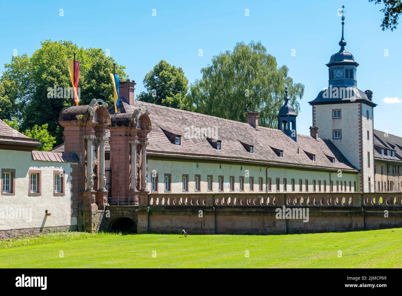 Zona d'ingresso, monastero di Corvey, Hoexter, Renania settentrionale-Vestfalia, Germania Foto Stock