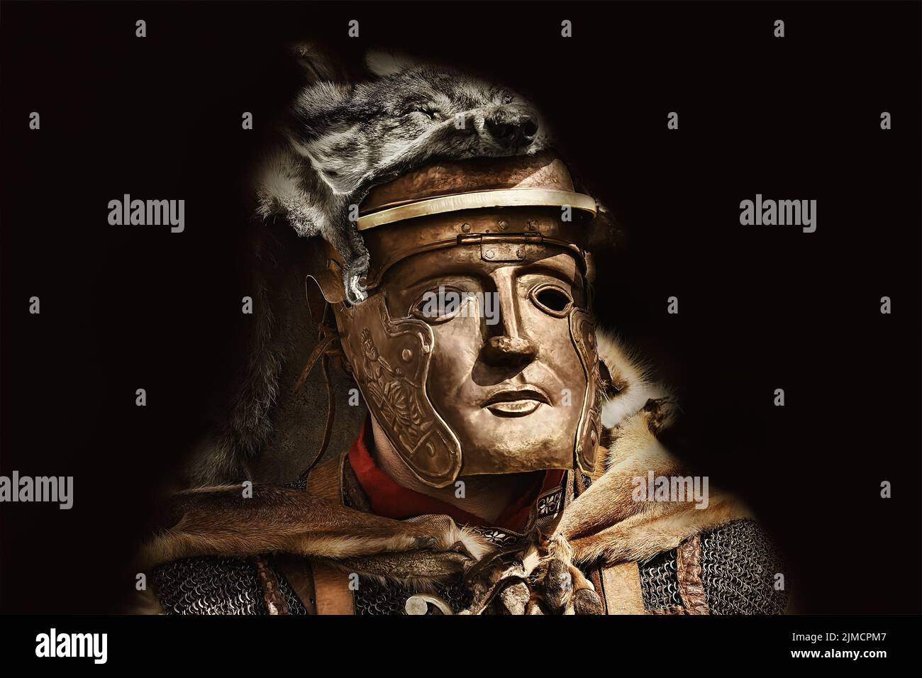 Ritratto di Legionario in maschera Foto Stock