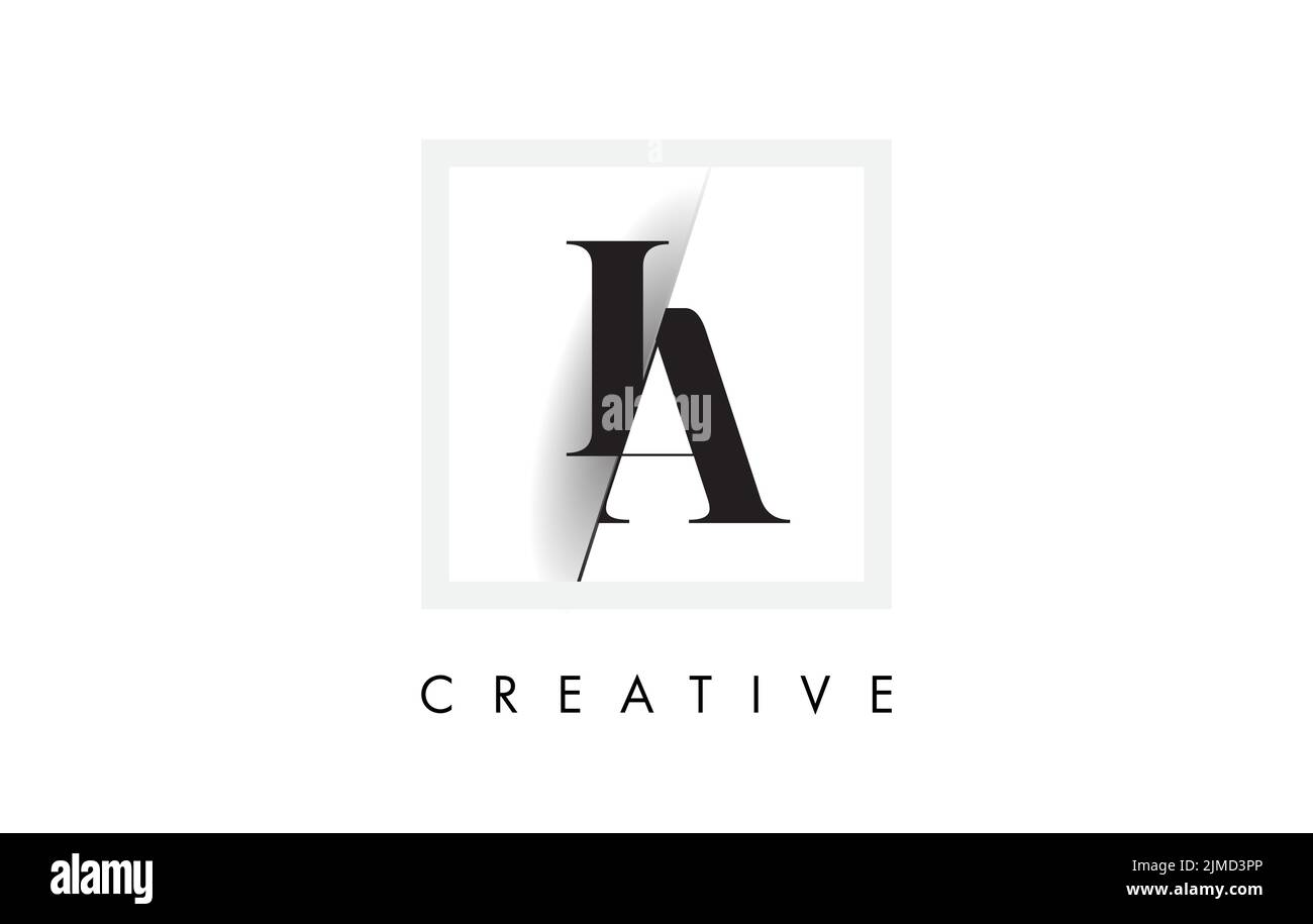 Design del logo lettera IA con carattere Serif intersecato e troncato creativo. Illustrazione Vettoriale
