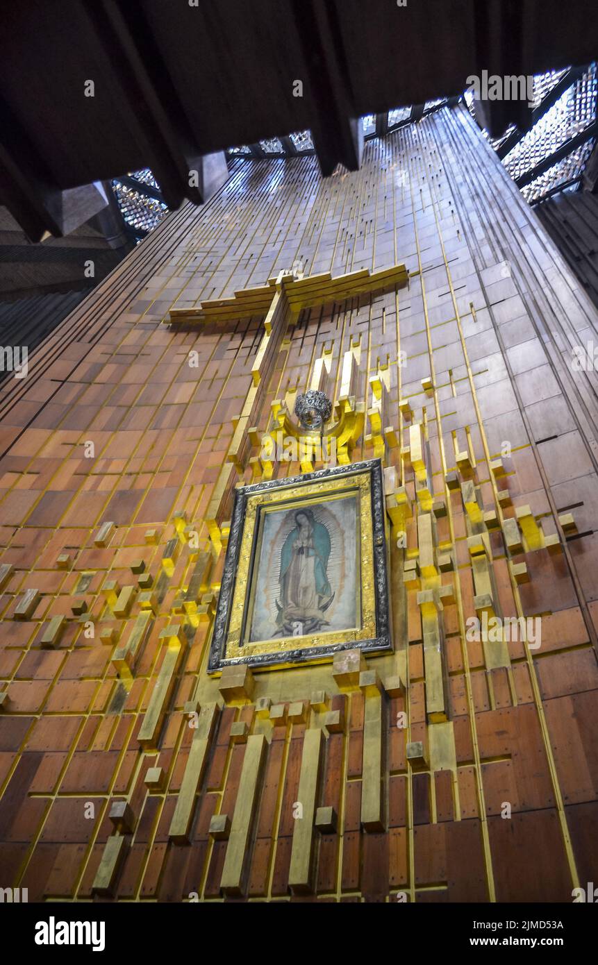 CITTÀ DEL MESSICO, MESSICO - 19 giugno 2013: Immagine misteriosa e miracolosa di nostra Signora di Guadalupe, stampa Foto Stock
