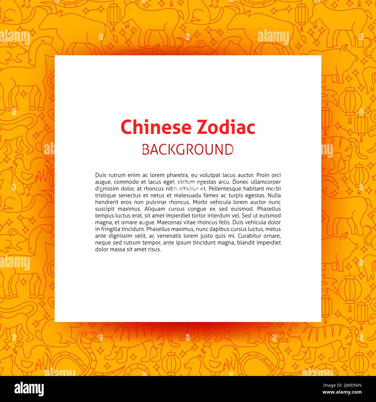 Modello di carta cinese dello zodiaco Illustrazione Vettoriale