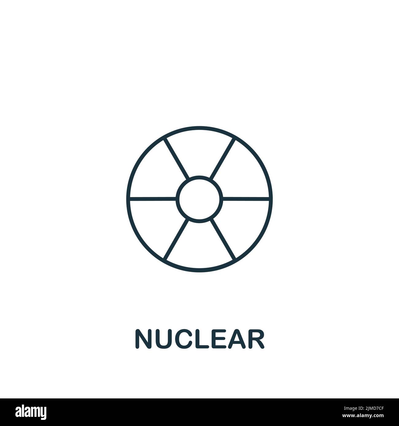 Icona nucleare. Icona monocromatica Simple Bioengineering per modelli, web design e infografiche Illustrazione Vettoriale