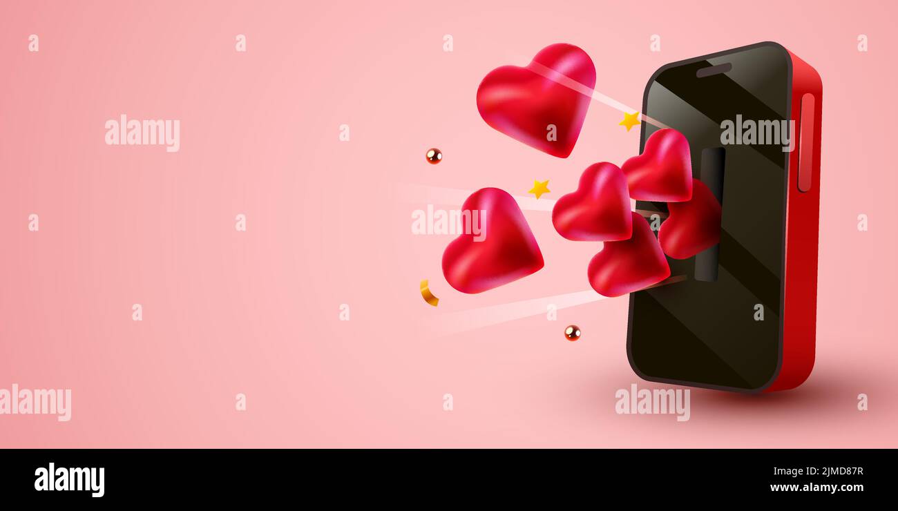 Smartphone mobile con notifica mi piace. Social media e concetto di marketing. Illustrazione vettoriale Illustrazione Vettoriale