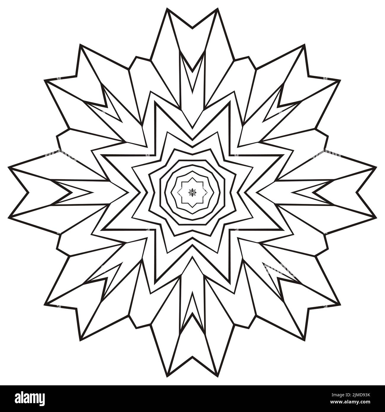 Un disegno astratto della decorazione del mandala - grande per il ricamo tessile o la decorazione dell'interno Illustrazione Vettoriale